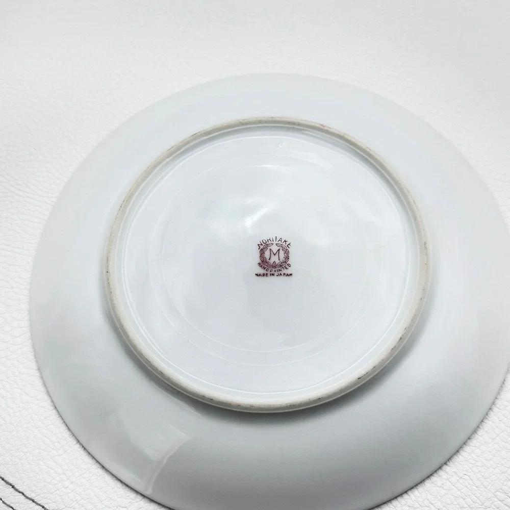 1920s Noritake Hand Painted Landscape Cottage Sunset Plate‎ M Wreath Mark 6.25